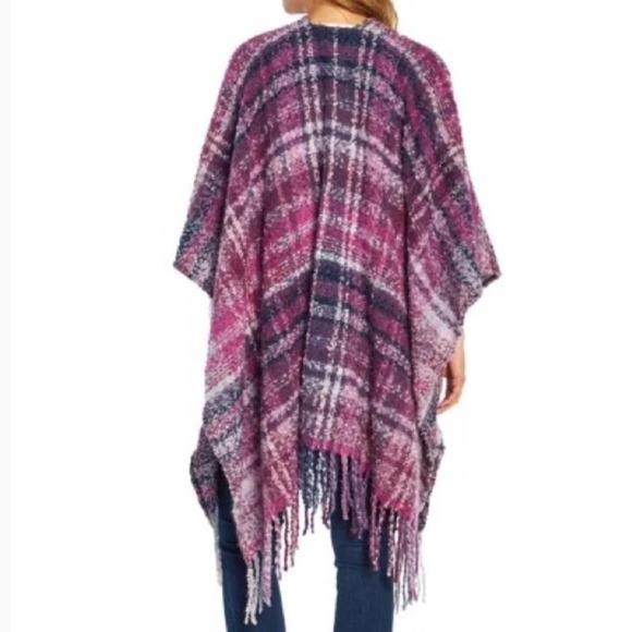 Woolrich Plaid Cozy Blanket Wrap With Fringe Trim OS - Picture 4 of 7